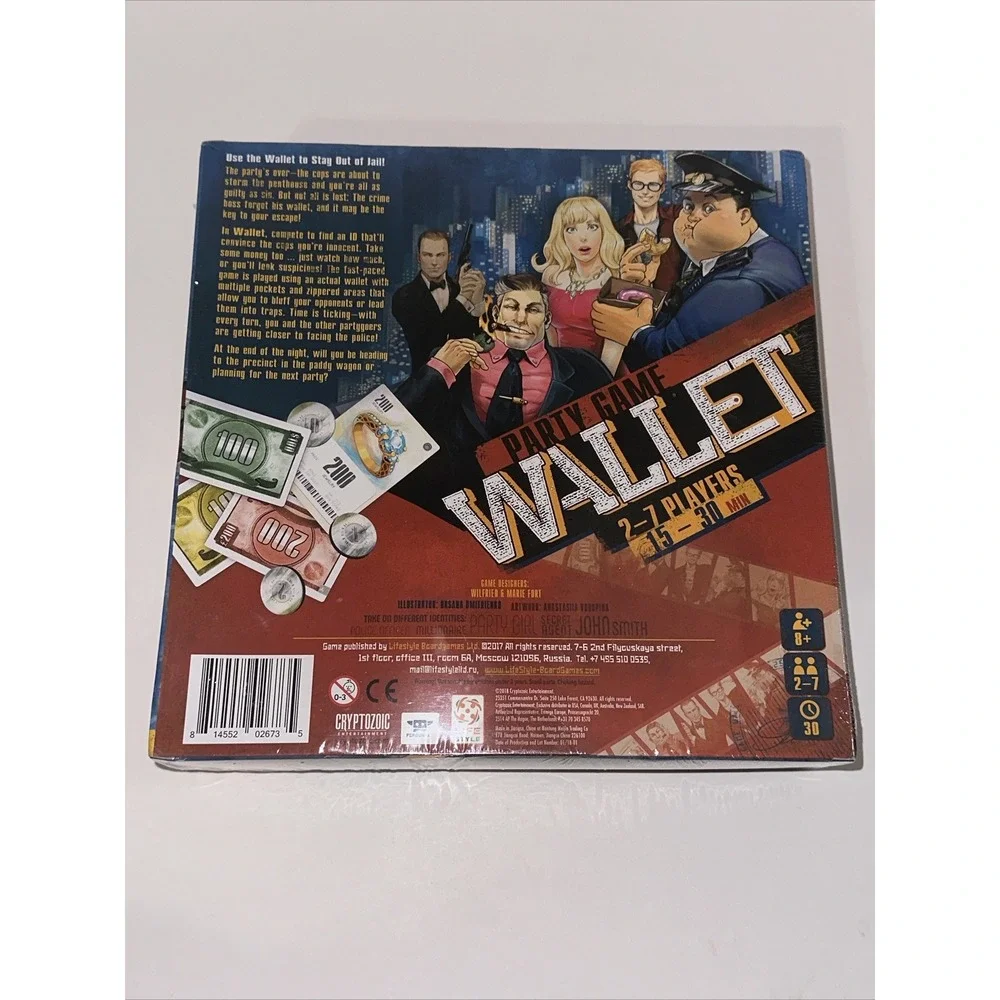 Cryptozoic Entertainment Party Game Wallet 2-7 players 15-30 min New Sealed F21‎